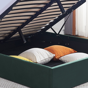 Cama Seccional King Size de Madera Tapizada con Almacenamiento, Montada en la Pared, Ideal para Dormir - Product Image 3