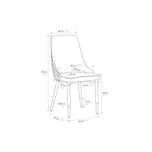 Cinzia <b>Chair</b> Set Of 4 <b>Green</b> Velvet Metal Legs Indoor <b>Dining</b> <b>Chairs</b> - Product Image 3