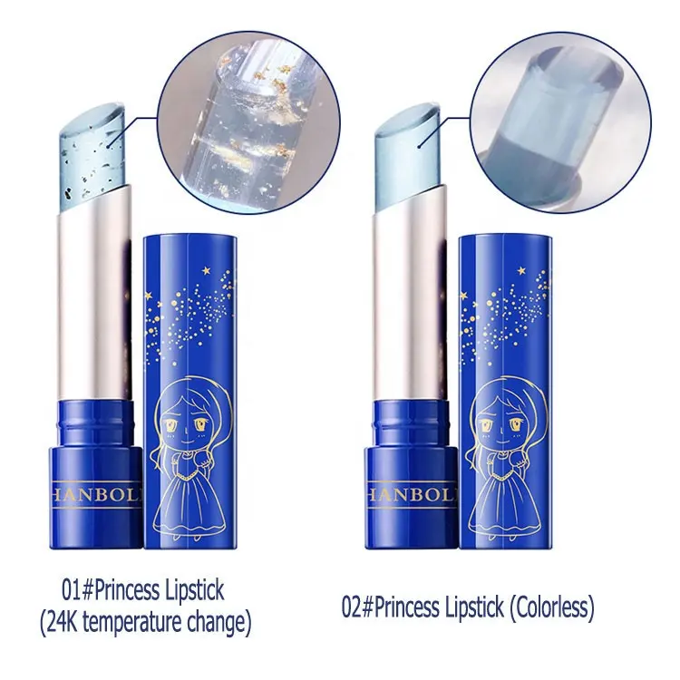 Attractive Price Organic Crystal Moisturizing Brighten Peptides Gold Foil Discoloration Lipstick Lip Balm