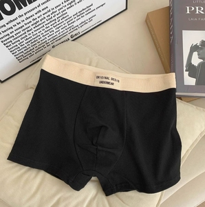 Quần lót nam chất liệu cotton mềm mại, thoáng khí, kiểu dáng boxer, lưng trung, in logo trên eo, thích hợp cho mùa hè. - Product Image 5