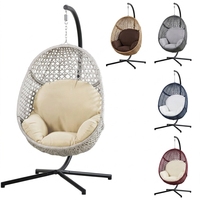 Fauteuil suspendu de qualité commerciale avec support, chaise œuf en osier robuste, mobilier de salon d'extérieur toutes saisons pour complexe hôtelier