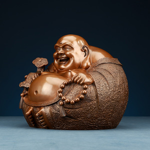 Figurine de Bouddha Maitreya en Bronze Copper World, faite à la main, décoration pour la maison ou le bureau, cadeau - Product Image 1