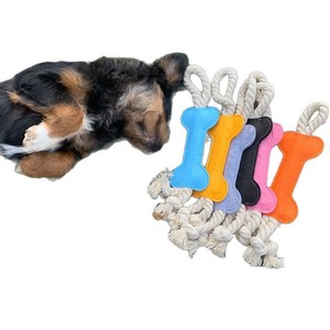 Meerkleurig knuffelknooppop voor honden, van vilt, voor het gebit, duurzaam, bijtbaar touw - Product Image 5