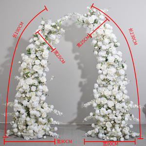 White Silk Artificial Wedding Arch Flowers for Event &amp; <strong>Party</strong> Decorations Stage <strong>Backdrop</strong> for Weddings - Product Image 1