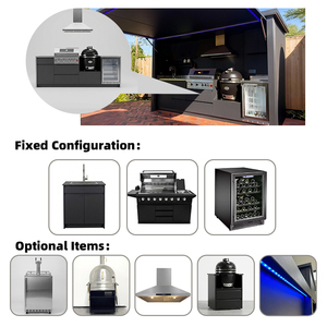 <span class=keywords><strong>Cocina</strong></span> Modular Profesional <span class=keywords><strong>de</strong></span> Acero Inoxidable 304 con Techo Retráctil Motorizado, Parrilla Integrada, Fregadero y Almacenamiento para Resort - Product Image 5