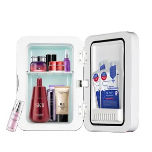 Portable Beauty Refrigerator Electric Cooler and Warmer Mini Skincare Fridge with Mirror