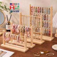 Présentoir à bijoux personnalisé en bois de pin massif, multi-niveaux, détachable, avec support en T pour bracelets, colliers, montres, joncs et chouchous