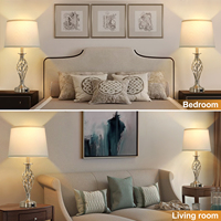 American Vintage Modern Simple Eco-friendly AC LED Lampe de table Lumière d'ambiance pour chambre à coucher Salon Haut de gamme Dimmable Warm White