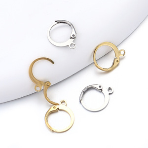 Stainless Steel Round <b>Ear</b> <b>Clips</b> Gold Silver Plated For Earring Making Jewelry Findings 10mm Spring Buckle Components - Product Image 5