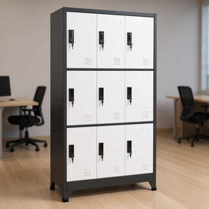 Armario Metálico con Cerradura, 35.4"x17.7"x70.9", Armarios de Almacenamiento de Tres Niveles para Garaje u Oficina - Product Image 2