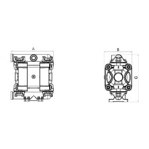 Meclube-028-S020-AB3ที่ดำเนินการทางอากาศปั๊มไดอะแฟรมคู่ mod. ปะเก็น316แบบ PTFE จากสเตนเลสสตีล SS20 - Product Image 3