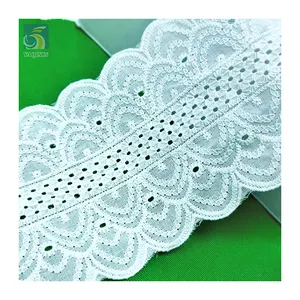 YX2718 OEM Custom Lace Trim For Lingerie Dress Garment 6CM Embroidery Cotton Voile Lace Trim African