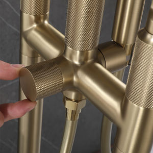 Luxury Bathroom <strong>Faucet</strong> Brushed Gold Waterfall <strong>Bath</strong> Tub Shower <strong>Faucet</strong> 3 Handles Brass Bathtub <strong>Faucet</strong> - Product Image 5