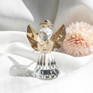 Crystal Angel Figurine Christmas <b>Tree</b> Pendant Decor Amber & Clear Eco-Friendly Polished Glass Art Christmas <b>Decoration</b> Gifts - Product Image 5