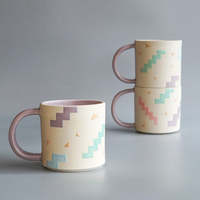 Nouvelle tasse à café mate de glaçure de couleur intérieure personnalisée fantaisie tasse à thé cappuccino petit déjeuner nouveauté coréenne