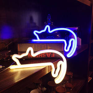Esports <span class=keywords><strong>Chambre</strong></span> de fille Tête de lit de la <span class=keywords><strong>chambre</strong></span> à coucher Peinture acrylique LED Chat paresseux Décoration artistique néon - Product Image 5