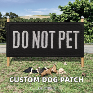 Custom <b>Do</b> Not Pet Embroidered Patch Dog Vest Harness Badge Personalized Text Applique Maker Factory Supplier - Product Image 3