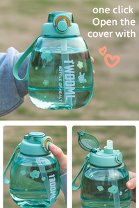 Extra Large Capacity 1300ml K-Style Fitness Bouteille d'eau extérieure portable lavable au lave-vaisselle avec paille - Product Image 6