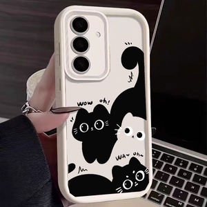 Cover per Telefono con Abbinamento Colori per <span class=keywords><strong>Samsung</strong></span> Galaxy S26 Ultra, in Silicone Morbido, con Simpatici Gatti Lineari, Anti-Caduta, Leggera - Product Image 3