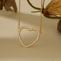 Collar de Plata de Ley S925 con Corazón Hueco para Mujer, Collares de Moda Versátiles y Elegantes, Collar con Colgante