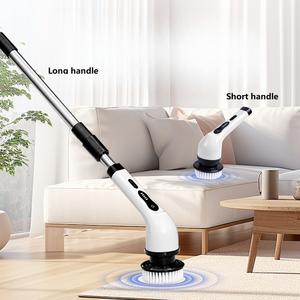 جهاز تنظيف دوار كهربائي دون أسلاك مع 7 رؤوس قابلة للتبديل فرشاة تنظيف كهربائية مع مقبض تمديد - Product Image 2