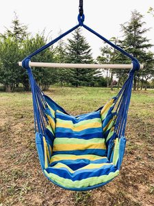 Hamaca colgante para silla, Columpio de cuerda con 2 cojines y barra esparcidora de acero para cualquier espacio interior o exterior - Product Image 2