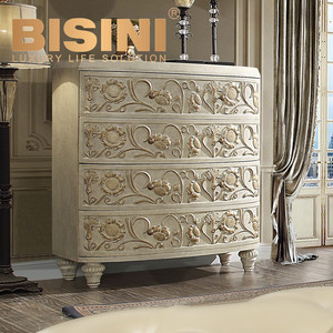Modern <strong>Circular</strong> Solid Wood Nightstand Art Villa Carved <strong>Bedside</strong> <strong>Table</strong> for Bedroom Elegant Aristocratic Nightstand for Home Use - Product Image 5