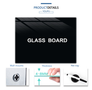 Cross Hole Magnetic Glassboard Dry Erase <strong>Whiteboard</strong> For School Office - Product Image 5
