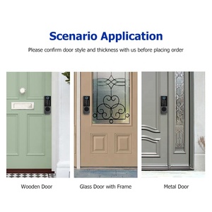 סראדורס אלקטרוניקה אוטומטית דיגיטלית Wifi חכמה מנעול דלת עם מנעול דלת טביעת אצבע עמיד למים עם Tuya APP - Product Image 4