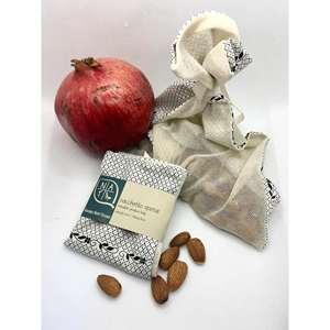 Bolsa de Compras de Algodón NAT de 20x30 cm, Bolsa Reutilizable con Cordón para Productos, con el Logotipo de Nia Tq - Product Image 1