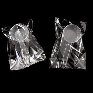 Cuchara medidora de PP transparente de plástico de 50ml y 25g, cuchara de leche en polvo de fondo plano redondo transparente con bolsa de Opp a escala - Product Image 5