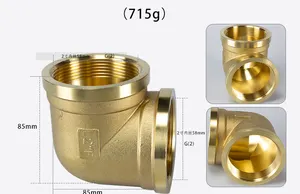 TKFM filettato femmina 2 "45 90 gradi ottone rame bronzo gomito union per gas naturale tubo di acqua
