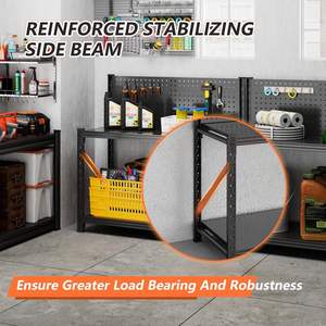 יחידות מדפים ממתכת לאחסון במוסך ובבית, מדפים ומערכות אחסון מפלדה עמידה לחיסכון במקום וארגון - Product Image 4