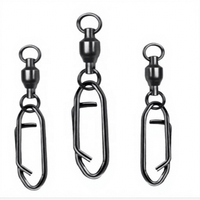 Émerillons à roulement à billes haute résistance avec mousqueton pour la pêche, accessoires de montage terminal, émerillons barillet, connecteurs pour leurres et lignes de pêche