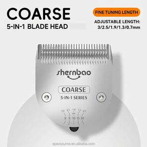 Cortadora de Pelo para Mascotas COARSE Shernbao <span class=keywords><strong>5</strong></span> <span class=keywords><strong>en</strong></span> <span class=keywords><strong>1</strong></span>, Cuchilla de Acero Inoxidable y Plástico Segura, Tamaños Ajustables # 8 # 9 # 10 # 15 # 30 - Product Image 2