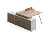 Bureau de travail moderne, minimaliste, modulaire, pour deux personnes, durable, adapté au mobilier de bureau