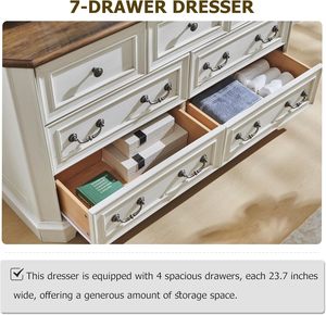 Credenza Rustica Stile Fattoria WenFeng OEM/ODM - 137 cm di Larghezza, 7 Cassetti, Texture <span class=keywords><strong>Legno</strong></span> <span class=keywords><strong>Naturale</strong></span>, Mobile Antico per Camera da Letto e Corridoio - Product Image 5