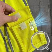 Gilet de sécurité réfléchissant haute visibilité personnalisé pour hommes, en polyester, avec poches et logo, pour la construction et la sécurité au travail