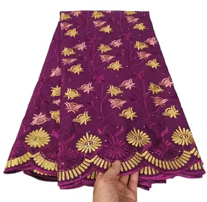 Lafaya Material für indische Frauen Baumwolle Stickerei Spitze African Swiss Voile Lace Stoff Hohe Qualität