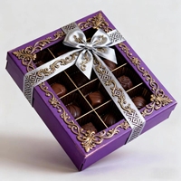 Caja de postres de cartón personalizable de 9 rejillas con materiales reciclados para embalaje de chocolate