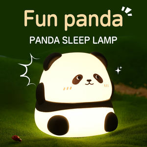 2026 USB Rechargeable Panda Tap Silicone Night Light LED <b>Touch</b> Control Color Changing RGB Dimmable <b>Lamp</b> for kids bedroom - Product Image 5