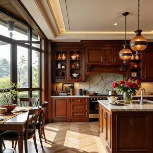 BALOM מותאם אישית 2025 ארון מטבח אמריקאי יוקרתי מעץ מלא סִגְנוֹן ארון מטבח מודולרי יוקרתי בהתאמה אישית לבן - Product Image 5