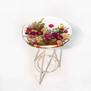 Tavolini da Caffè in Resina Epossidica con Fiori di Rosa Essiccati Veri, Artigianali, per Arredamento <span class=keywords><strong>e</strong></span> Mobili - Product Image 3