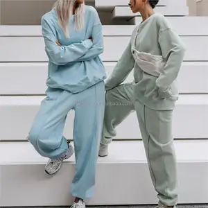 Logotipo personalizado unisex sportswear suor calças jogging suit algodão sopro impressão moletom Hoody duas peças moletom e hoodie conjunto
