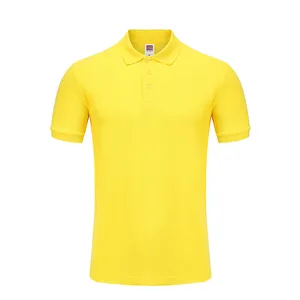 प्रचार पीले खेतों में प्रयुक्त Oem सस्ते कस्टम मुद्रित गोल्फ स्रोत पोलो टी कपास उच्च गुणवत्ता टी शर्ट्स पुरुषों के थोक