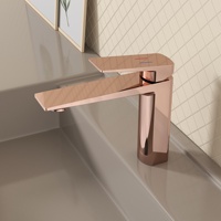 Robinet de salle de bain moderne en laiton couleur canon de fusil, à capteur tactile, à monter sur plan, monotrou, finition polie, poignée unique, cartouche céramique 5