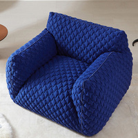 Canapé paresseux bleu Fat Boy de design minimaliste italien, fauteuil de détente individuel en tissu doux pour salon et chambre à coucher