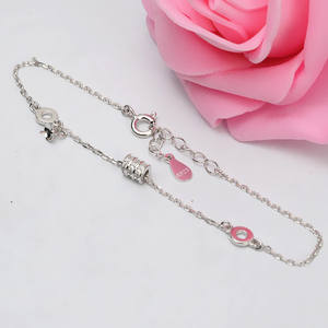 สร้อยข้อมือเงินแท้ S925 สไตล์ยุโรป-อเมริกัน สำหรับผู้หญิง ดีไซน์ใหม่ DIY วงกลมแบบเกาหลี พร้อมตัวเว้นระยะ - Product Image 1