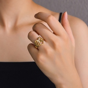 Anillo de Cóctel Minimalista de Acero Inoxidable con Forma de Corazón, Ajustable, Unisex, Joyería Romántica de Moda, Anillo de Aleación para Uso Diario - Product Image 5