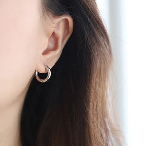 Pendientes de aro de joyería de moda de acero inoxidable diseño de corazón pendientes de aro gruesos pendientes de doble propósito - Product Image 6